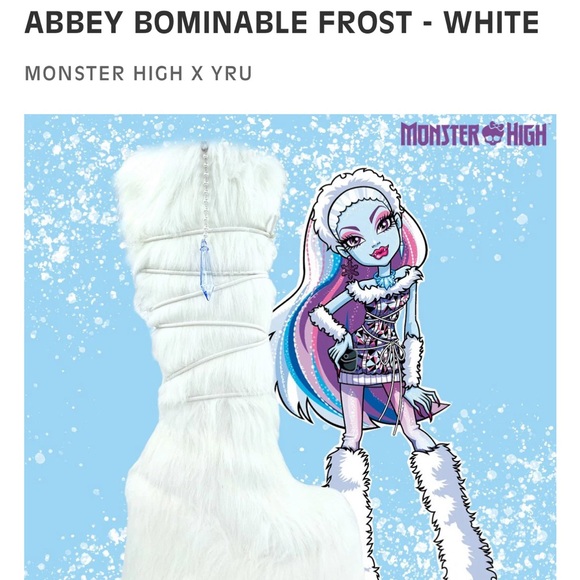 YRU Monster High Abbey Bominable Frost Boots size 8 - Picture 1 of 6